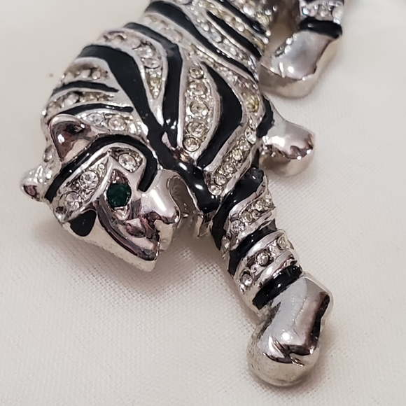 VTG Leopard Rhinestone Studded  Brooch - Picture 2 of 6